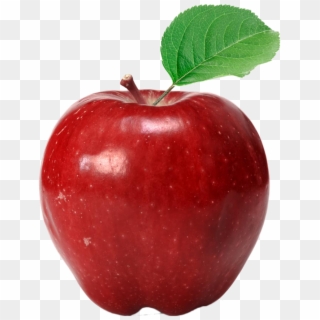 Apple Red Delicious Eating Fuji - Fruit Apple With Leaves, HD Png Download