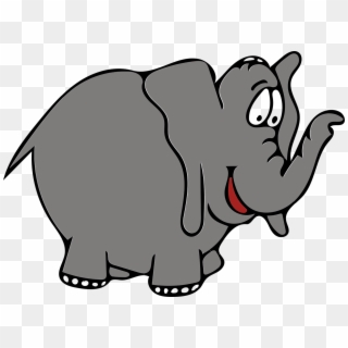Elephant Gray Trunk Free Picture - Cartoon One Elephant, HD Png Download