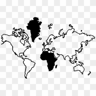 World Map Clipart World View - Greenland Vs Africa Map, HD Png Download