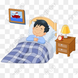 Sleeping Boy With A Smile - Cartoon Boy Good Night, HD Png Download