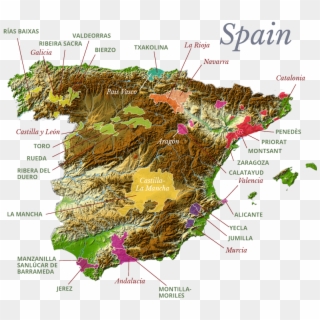 Relief Map Of Spain, HD Png Download