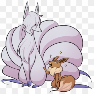 Sequia The Ninetales And Cotton The Eevee - Cartoon, HD Png Download