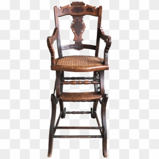 Clip Art Antique Wooden High Chair - Chair, HD Png Download
