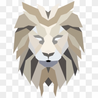 Head,small To Medium Sized Cats,art - Lion Face Low Poly, HD Png Download