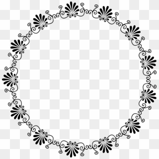 Vignette Decorative Frame Clipart - Round Border Black And White, HD Png Download