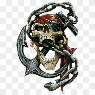 #skull #caveira #crânio #pirate #pirata #cartoon #desenho - Stencil Airbrush Skull, HD Png Download
