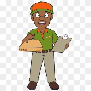 Fast Clipart Delivery Man - Cartoon, HD Png Download