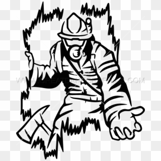 Transparent White Vignette Png - Firefighter Black And White, Png Download