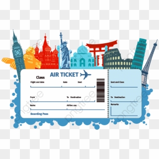 Transparent Plane Ticket Png - Clipart Airplane Ticket, Png Download