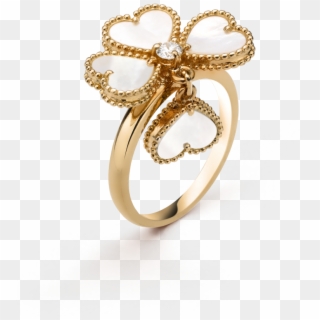 Wedding Ring Icon Png , Png Download - Van Cleef & Arpels Sweet Alhambra Effeuillage Ring, Transparent Png