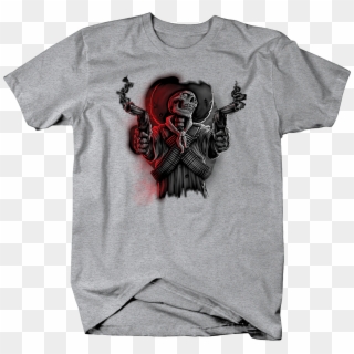 Wild West Skeleton Smoking Revolvers Ammo Bandana Sombrero - T-shirt, HD Png Download