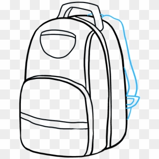 Transparent Bookbag Clipart - Backpack Drawing Easy, HD Png Download