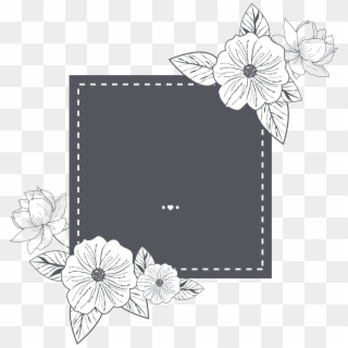 Wedding Invitation Card Template Floral Black And White, HD Png Download