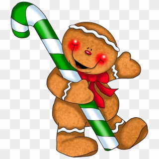 Gingerbread Man Clipart Free The Cliparts - Free Christmas Candy Cane Clipart, HD Png Download