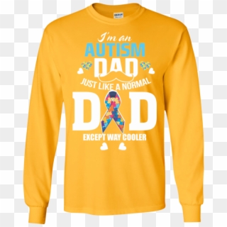 Autism Dad Autism Ribbon Puzzle Daddy Gift Ls Sweatshirts - T-shirt, HD Png Download