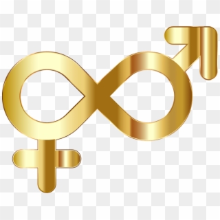 Male And Female Symbols Golden, HD Png Download