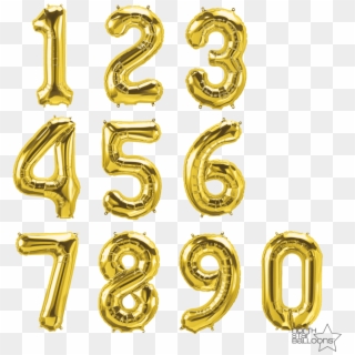 Transparent Gold Balloons Png - Gold Number Balloons Png, Png Download