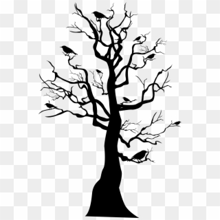 Broomstick Flying Witch Silhouette - Skeleton Of A Tree, HD Png Download
