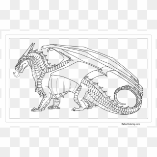 Free Wings Of Fire Coloring Pages Night Seawing Lineart - Wings Of Fire Hybrid Coloring Pages, HD Png Download