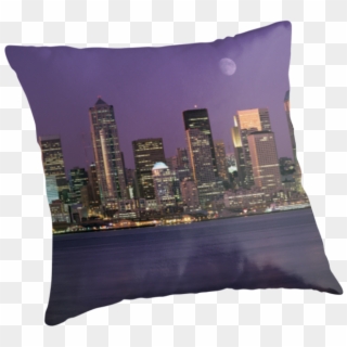 Seattle, Washington City Skyline At Night By Jeff Hathaway - Cushion, HD Png Download