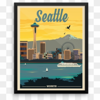 Seattle Travel Poster - Seattle Poster, HD Png Download