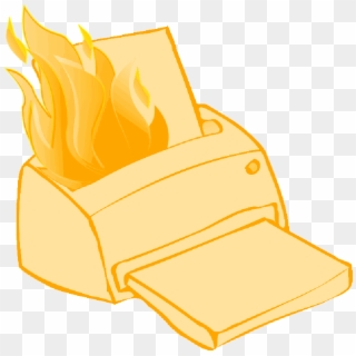 Printer, Paper, Fire, Cartoon, Hot, Electronics, Broken - Printer On Fire, HD Png Download