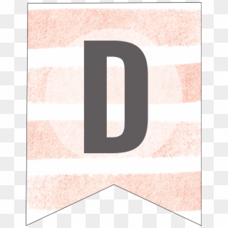 D- Pink Stripes Alphabet Banner Letter - Graphic Design, HD Png Download