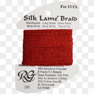 Needlepoint Silk Lame Braid Thread Lb-08 - Label, HD Png Download