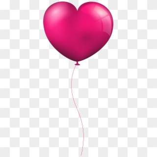 Pink Heart Balloon Clip Art Image - Single Balloon Png, Transparent Png