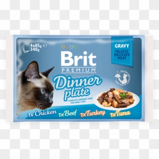 Brit Premium Cat Pouch Dinner Plate Gravy - Brit Premium Cat D Fillets In Gravy Family Plate 1020g, HD Png Download