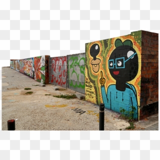 This Wall Is Located In Fromt Of The Cultural Center - Legal Graffiti Wall Barcelona, HD Png Download