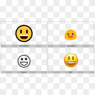 Smiling Face With Open Mouth On Various Operating Systems - End Of Ayah Symbol, HD Png Download