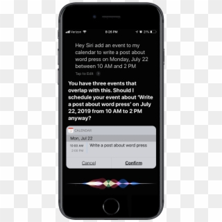 Adding A Google Calendar Event With Siri - Iphone, HD Png Download