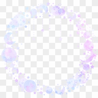 #circle #moon #stars #overlay #tumblr #aesthetic #purple - Aesthetic Moon Stars Overlay, HD Png Download