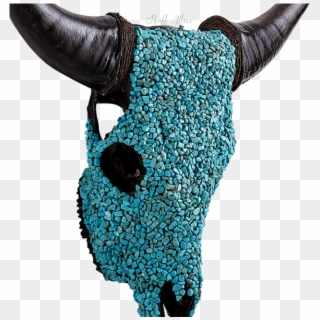 Decorated Cow Skull // Xl Horns , Png Download, Transparent Png