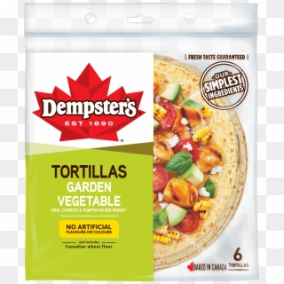 Dempster S Garden Vegetable Tortillas, 6pk - Dempster's Whole Wheat Tortillas, HD Png Download