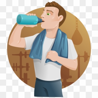 Man Drinking Water Vector Png Clipart , Png Download - Fitness Vector Free Download, Transparent Png