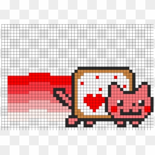 Transparent Nyan Cat Rainbow Png - Nyan Cat Valentine Pixel Art, Png Download