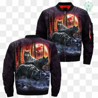 Fire Ice Wolves Wolves Over Print Jacket %tag Familyloves - Fire And Ice Wolf, HD Png Download