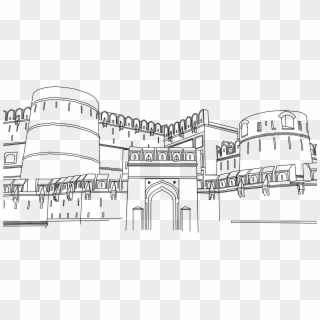 Agra Fort Line Drawing, HD Png Download