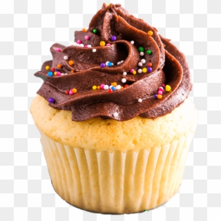 Cupcake Chocolate Icing - Cup Cakes, HD Png Download