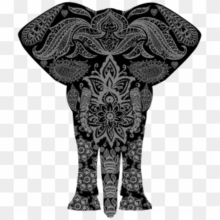 Elephant Clipart Tribal - Elephant With Pattern, HD Png Download