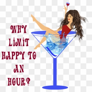 Happy Hour, Woman In Glass, Martini, Cocktails, Drink - Classic Cocktail, HD Png Download