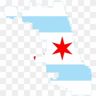 Flag Map Of Chicago - Map Of Chicago With Flag, HD Png Download