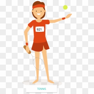 Cartoon Athlete Tennis Player - Cartoon Tennis Player Png, Transparent Png