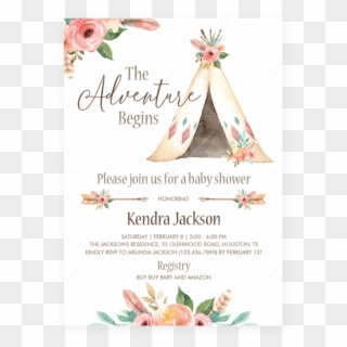 Teepee Party Invitation Template, HD Png Download