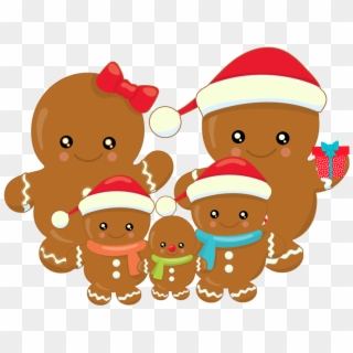 Clipart Girl Gingerbread - Clipart Gingerbread Family Cartoon, HD Png Download