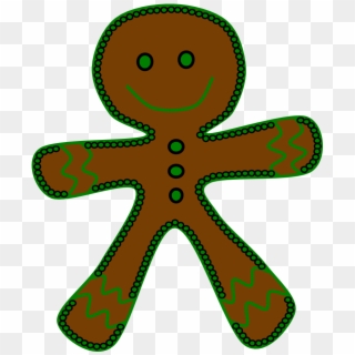 Gingerbread Man, Green Frosting, HD Png Download