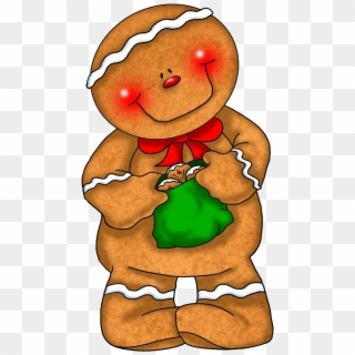 Pin By Lena Forbis On Clip Art And Printables Green - Cartoon Christmas Gingerbread Man, HD Png Download