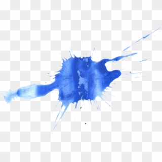 Transparent Watercolor Watercolor Painting - Blue Paint Splatter Png, Png Download